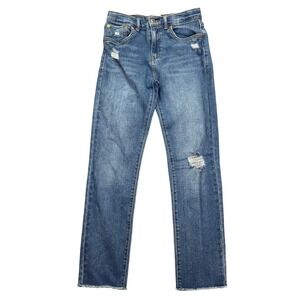 Levi's High Rise Straight Leg Distressed Jeans Frayed Hem Juniors‎ 16 Reg